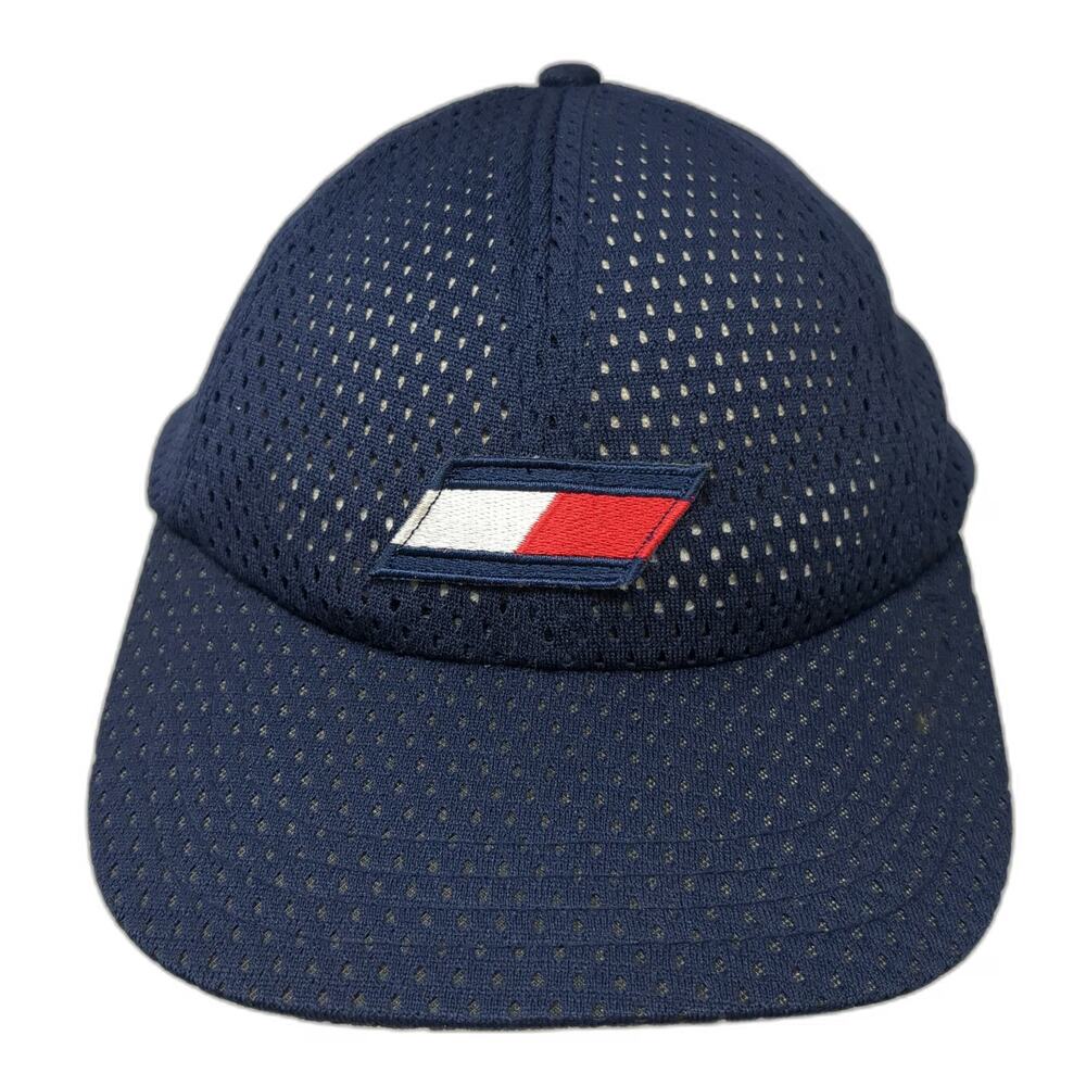 Tommy Hilfiger Baseball Cap Blue Athletics Mesh Slideback Polyester Hat Vintage